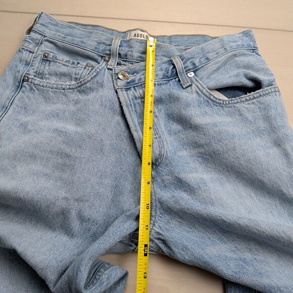 Agolde Criss Cross Jeans Womens 27 Blue Light Wash Denim Button Fly USA - Picture 10 of 15